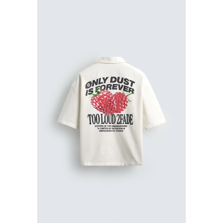 РУБАШКА ИЗ РЕЛЬЕФНОЙ ТКАНИ С ПРИНТОМ