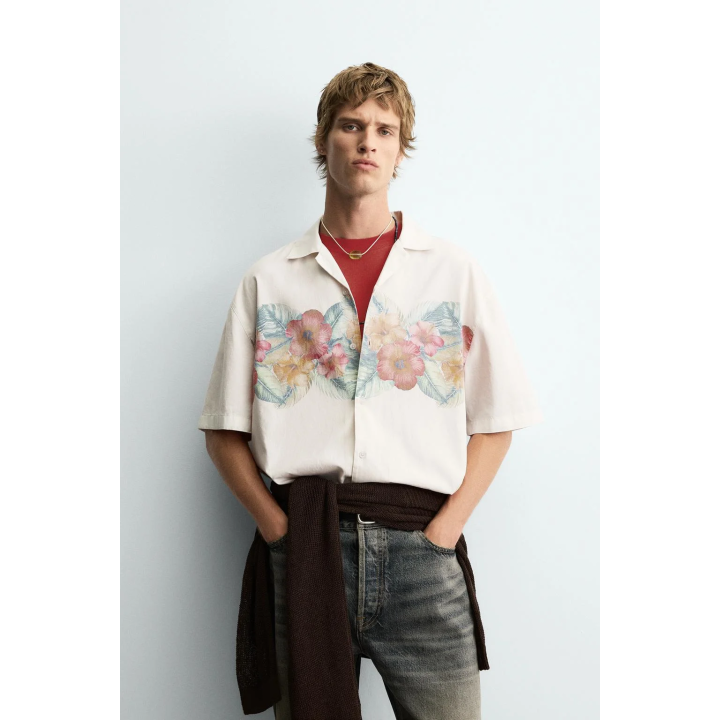 РУБАШКА С ЦВЕТОЧНЫМ ПРИНТОМ