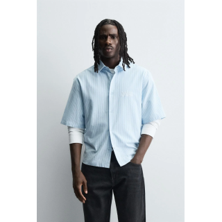 Рубашка с вышивкой полосатая