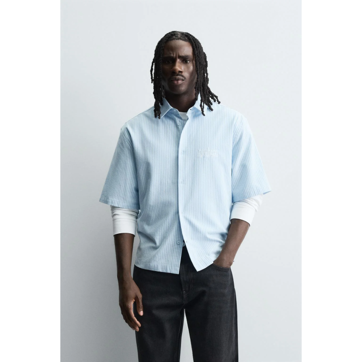 Рубашка с вышивкой полосатая