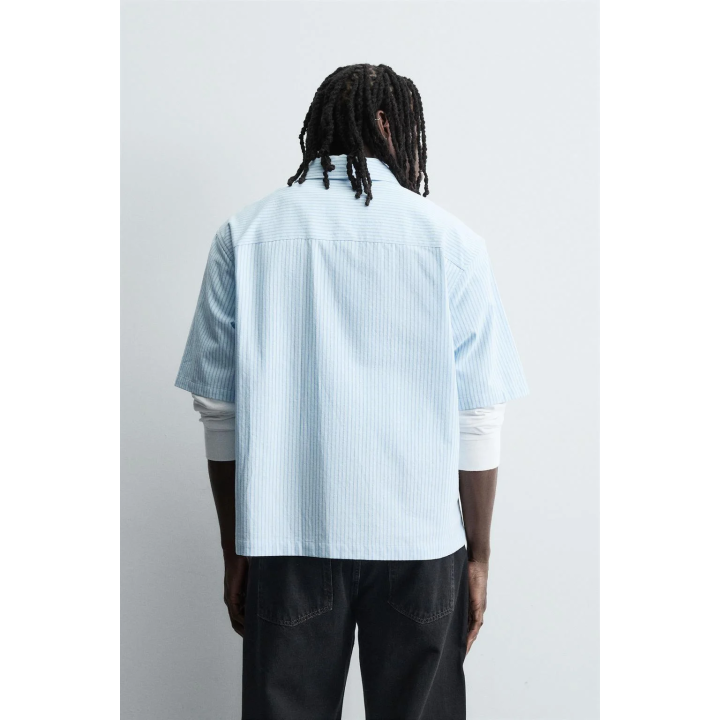 Рубашка с вышивкой полосатая