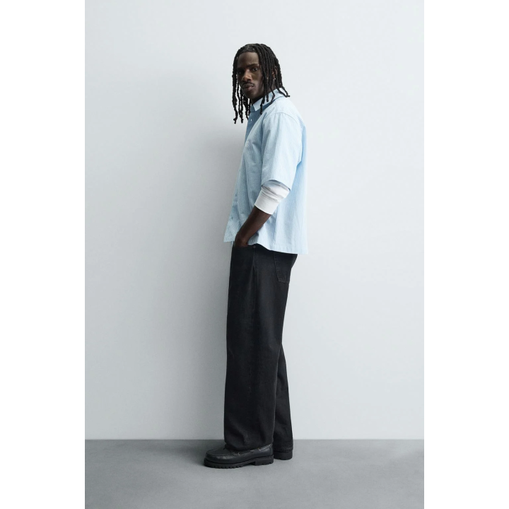 Рубашка с вышивкой полосатая