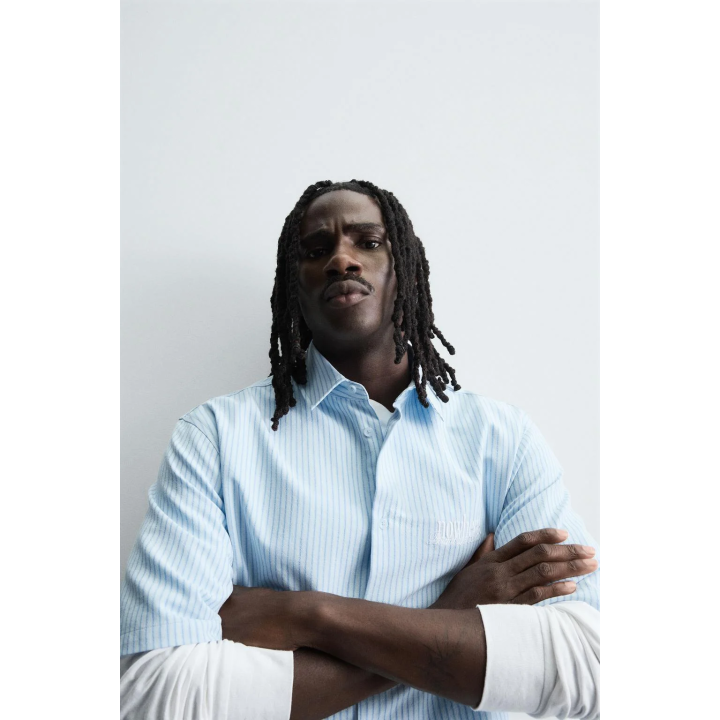 Рубашка с вышивкой полосатая