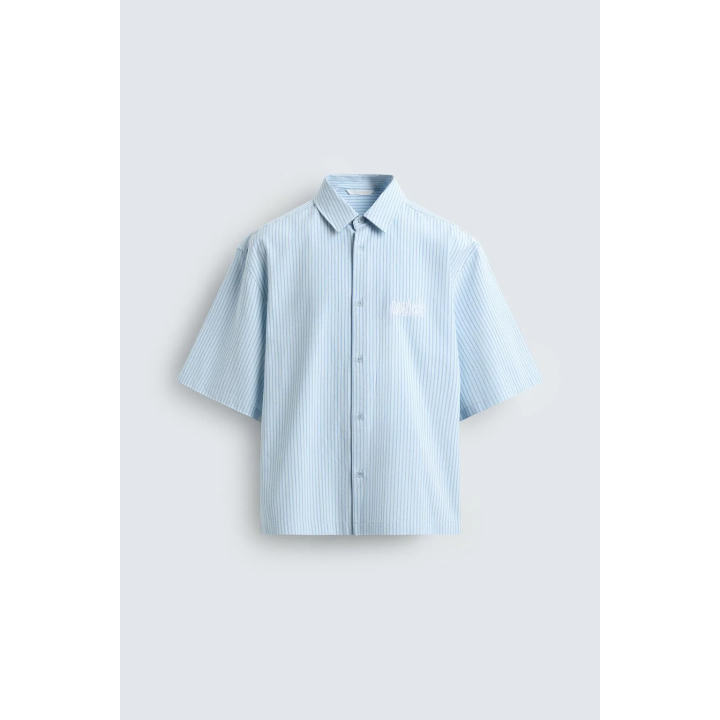 Рубашка с вышивкой полосатая