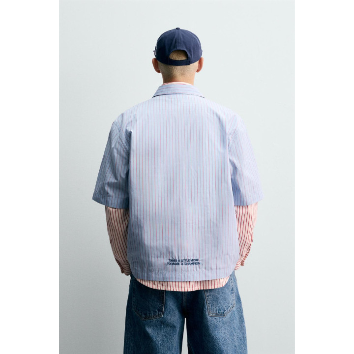 РУБАШКА В ПОЛОСКУ С НАШИВКАМИ CHAMPION ® X ZARA