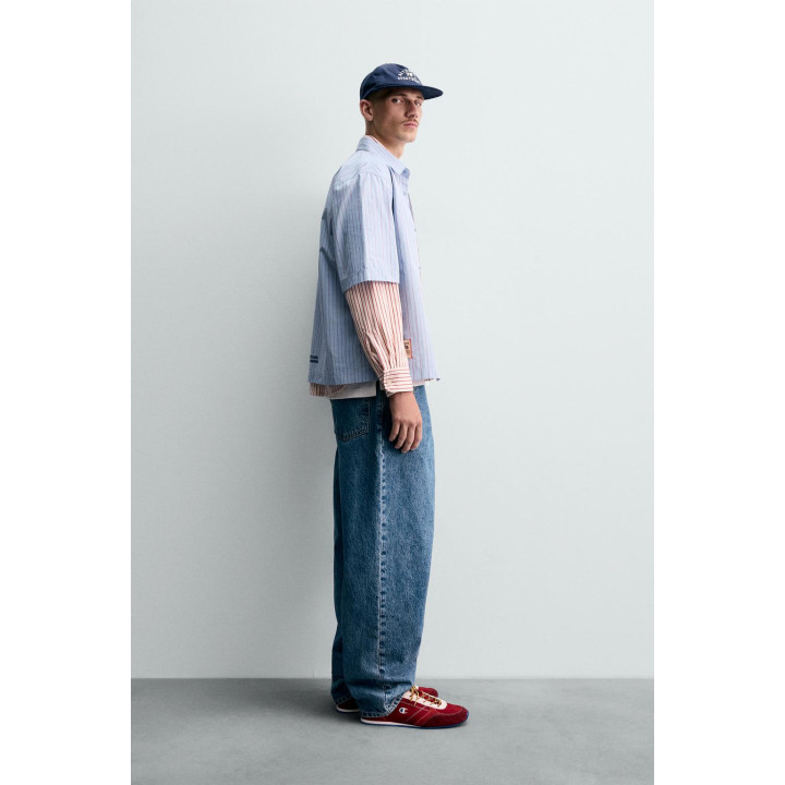 РУБАШКА В ПОЛОСКУ С НАШИВКАМИ CHAMPION ® X ZARA