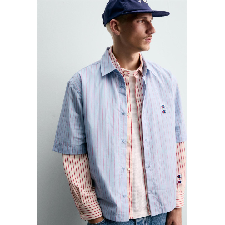 РУБАШКА В ПОЛОСКУ С НАШИВКАМИ CHAMPION ® X ZARA