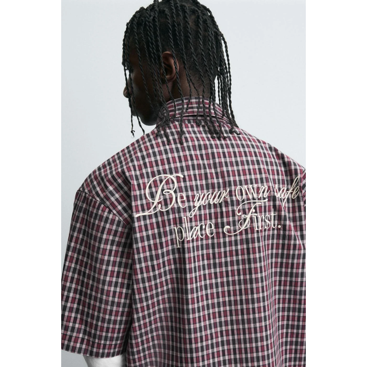 РУБАШКА В КЛЕТКУ С ВЫШИВКОЙ