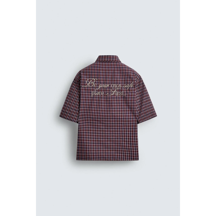 РУБАШКА В КЛЕТКУ С ВЫШИВКОЙ