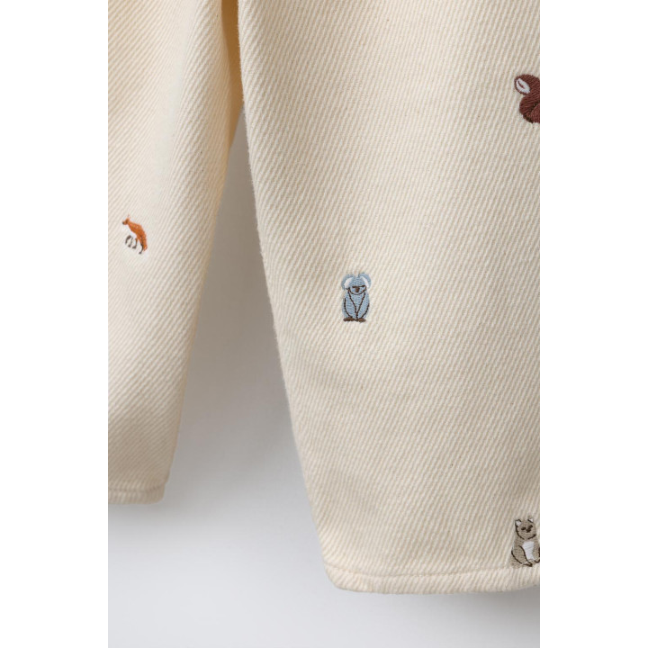 БРЮКИ BAGGY SOFT TOUCH С ВЫШИВКОЙ В ВИДЕ ЖИВОТНЫХ