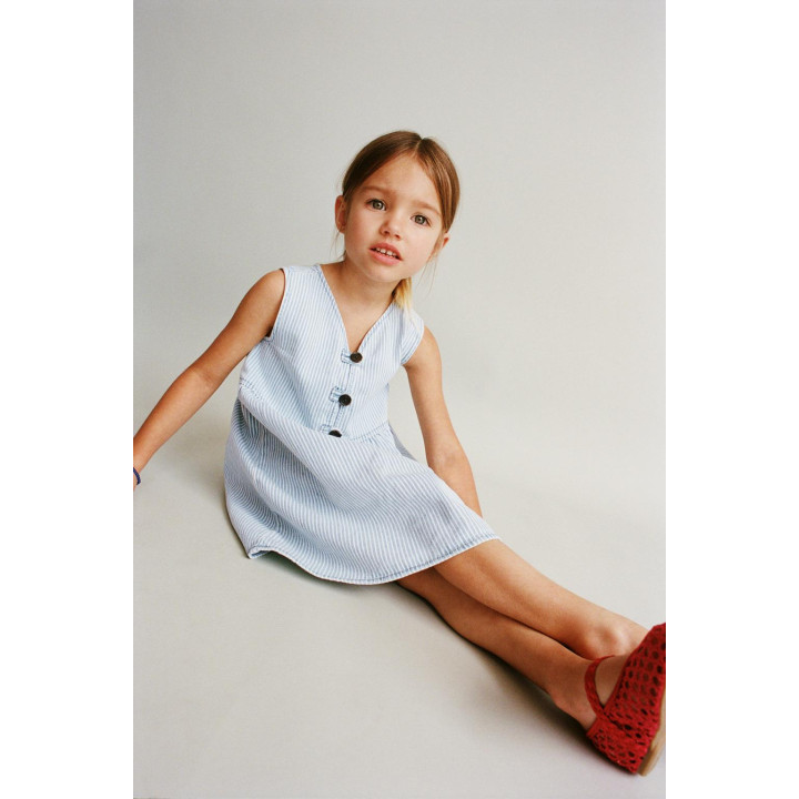 ПЛАТЬЕ В ПОЛОСКУ ИЗ ТВИЛА