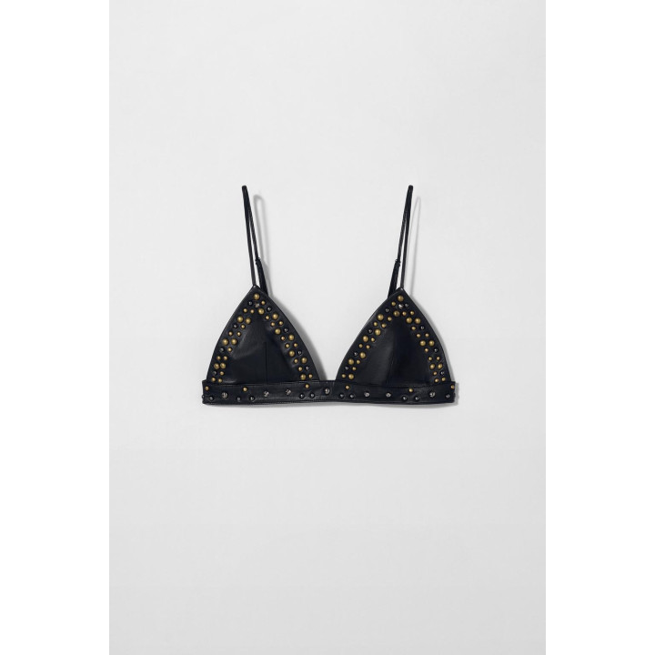 Кожанный бюстгальтер со стразами kate moss x zara