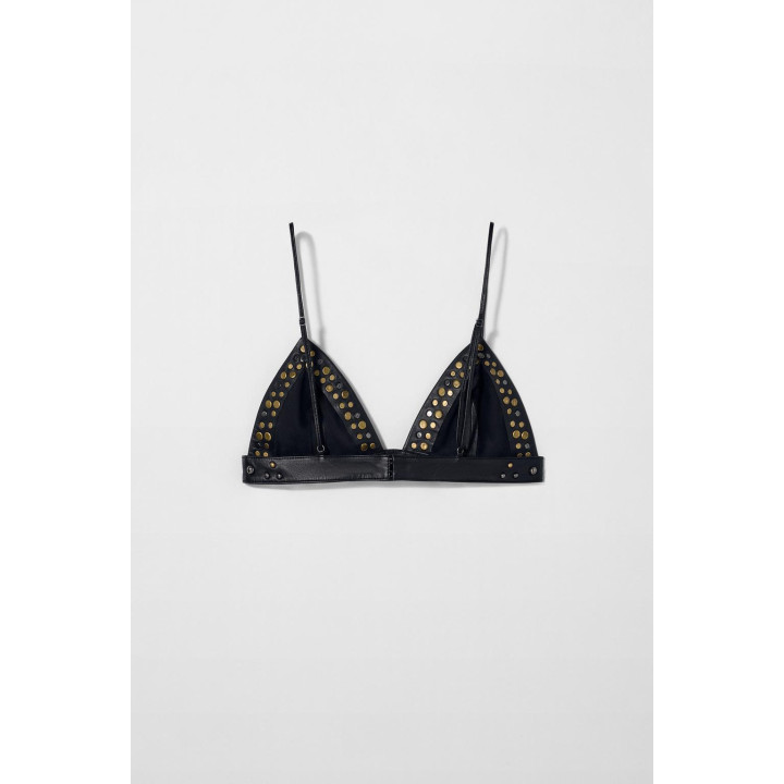 Кожанный бюстгальтер со стразами kate moss x zara