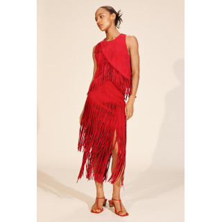 Топ из замши ограниченной коллекции с бахромой