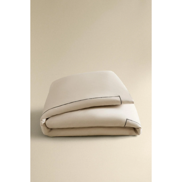 SATEEN DUVET COVER WITH TRIM