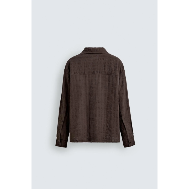 РУБАШКА ИЗ РЕЛЬЕФНОЙ ТКАНИ В КЛЕТКУ