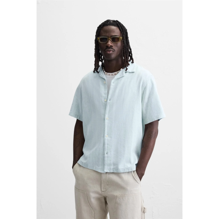 Рубашка в полоску из жаккарда