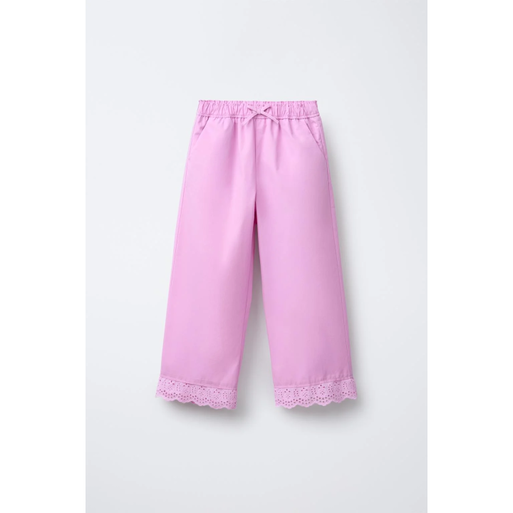 ПРЯМЫЕ БРЮКИ С КРУЖЕВОМ