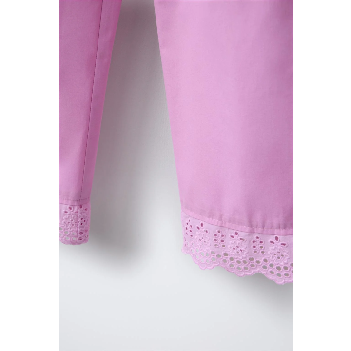 ПРЯМЫЕ БРЮКИ С КРУЖЕВОМ