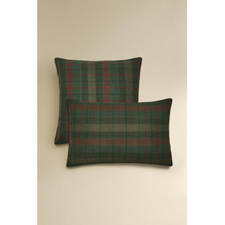 Рождественская наволочка из хлопка в тартановом дизайне