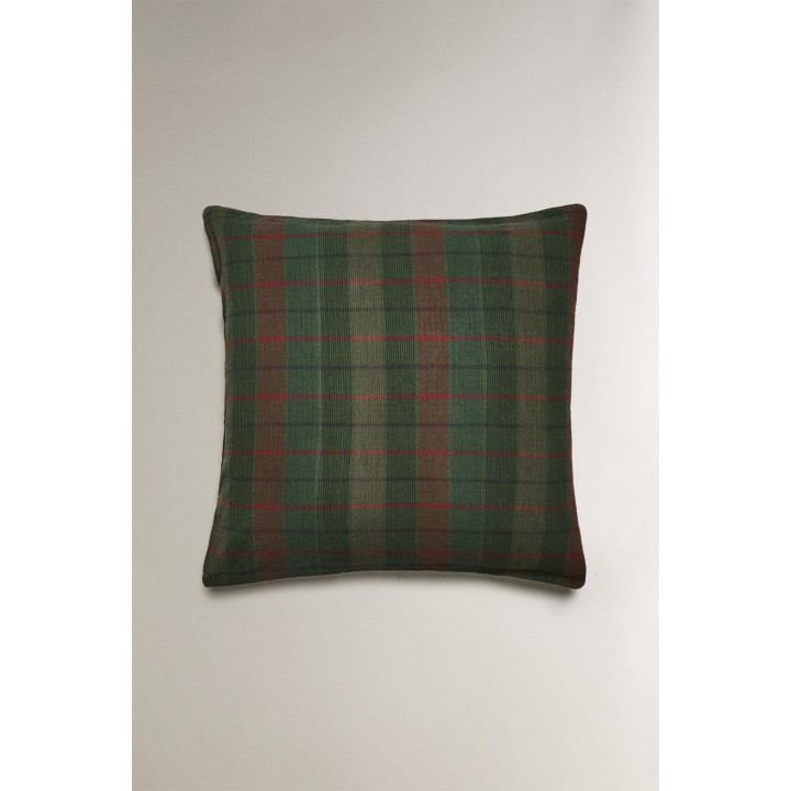 Рождественская наволочка из хлопка в тартановом дизайне