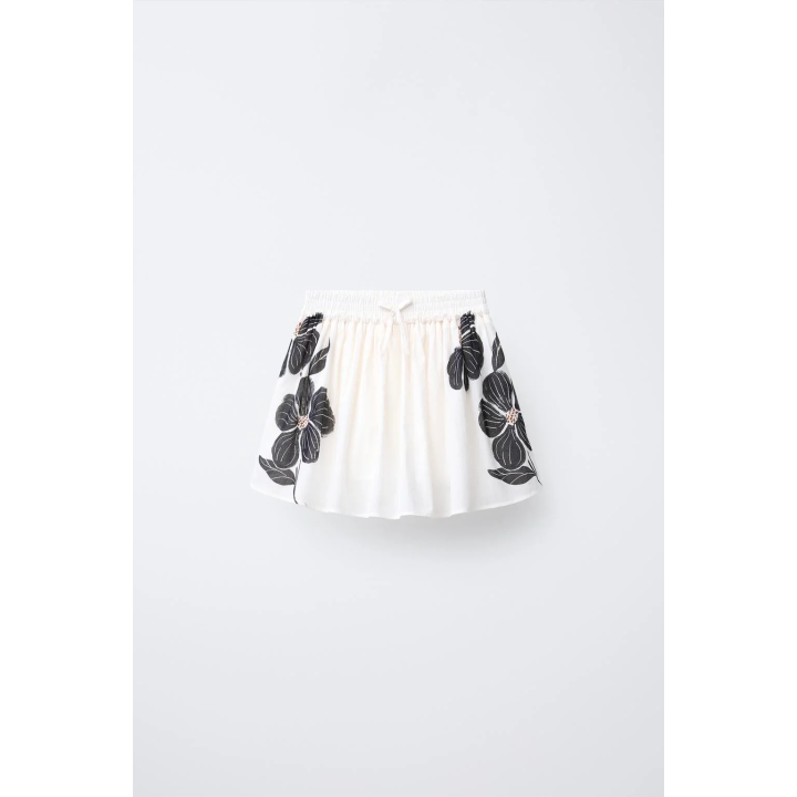 ЮБКА-ШОРТЫ С ЦВЕТОЧНЫМ ПРИНТОМ