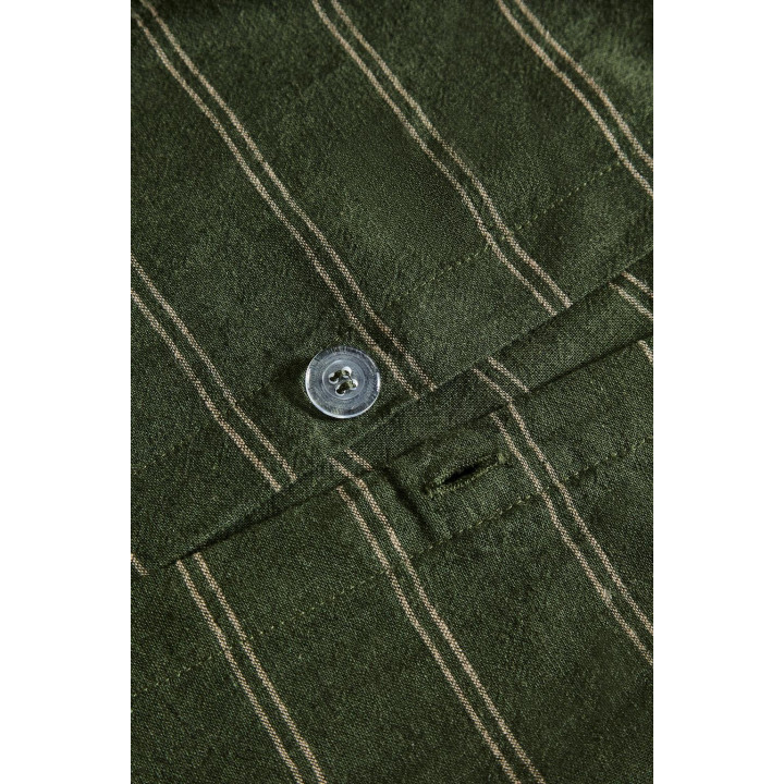 Рождественский пододеяльник из хлопка и льна в полоску