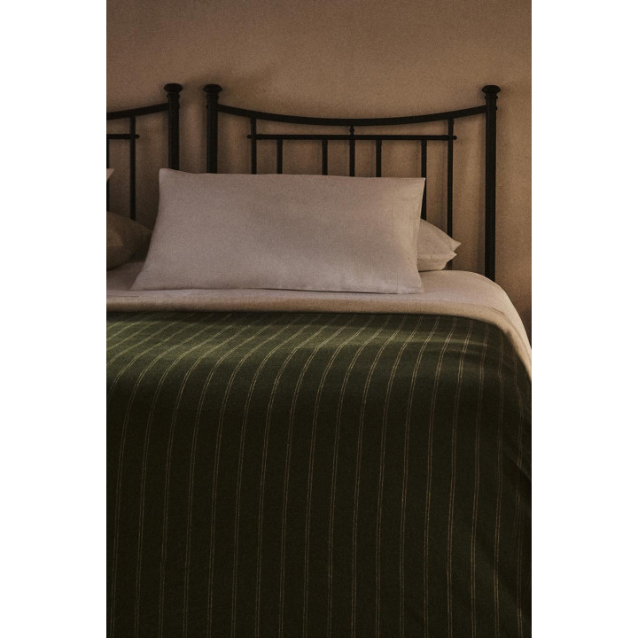 Рождественский пододеяльник из хлопка и льна в полоску