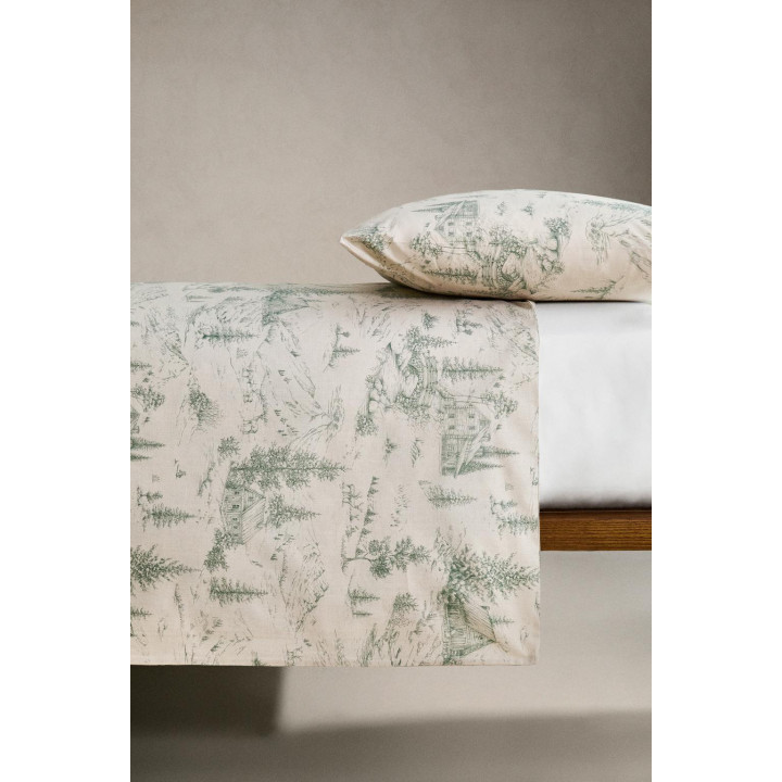 Рождественский пододеяльник из перкаля с рисунком туал де жуй