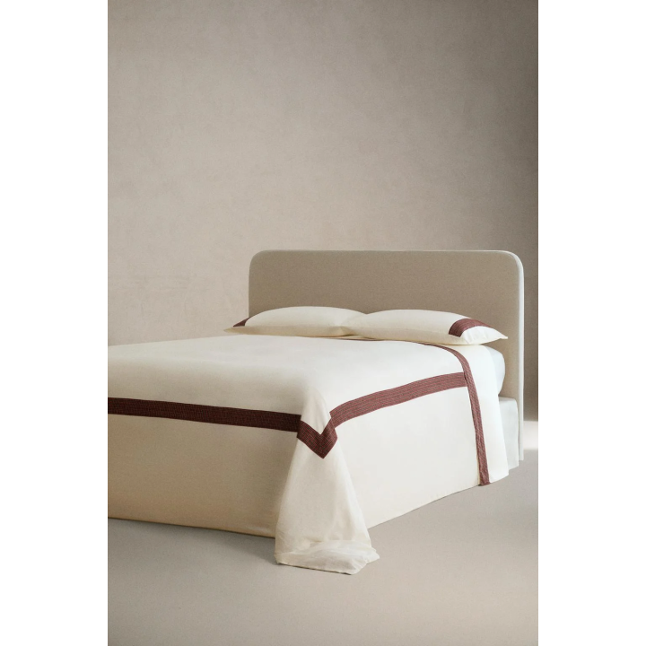 Рождественский покрывало из льна с бордюром