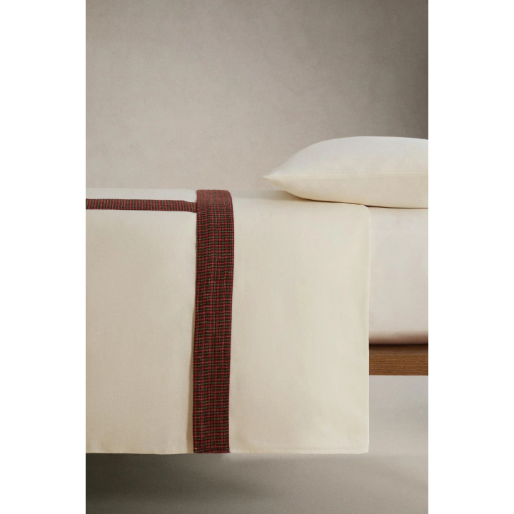 Рождественский покрывало из льна с бордюром