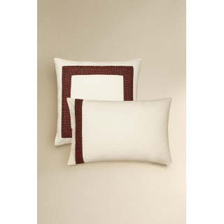 Рождественская наволочка из льна с бахромой