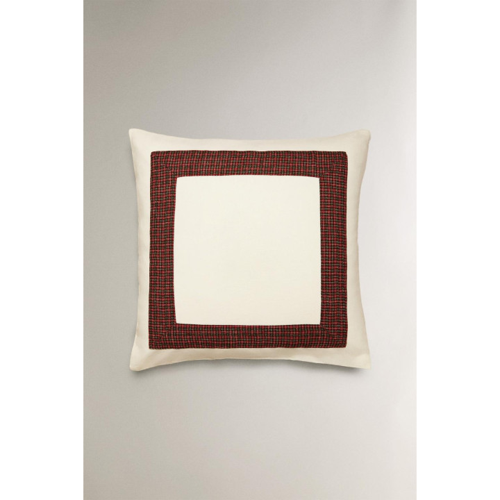 Рождественская наволочка из льна с бахромой