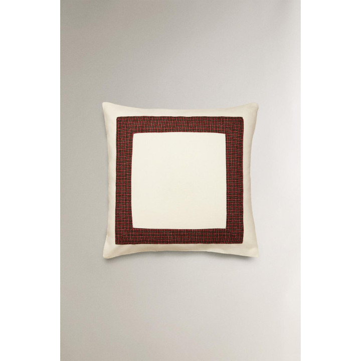 Рождественская наволочка из льна с бахромой