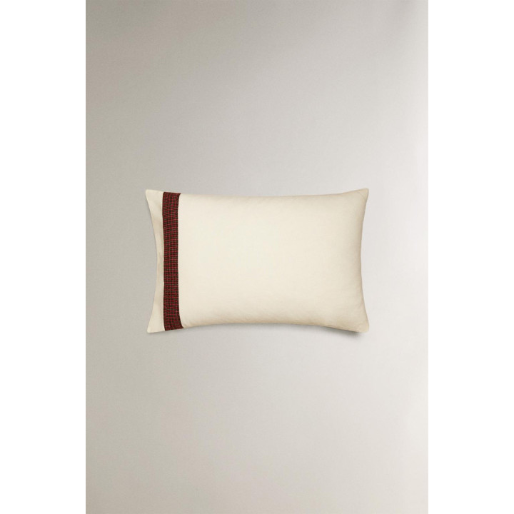 Рождественская наволочка из льна с бахромой