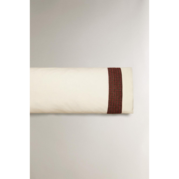 Рождественская наволочка из льна с бахромой