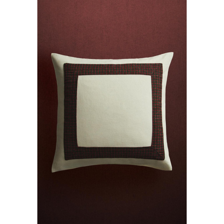 Рождественская наволочка из льна с бахромой