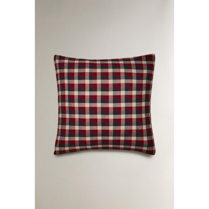 Рождественская наволочка из хлопкового фланелевого пледа в клетку