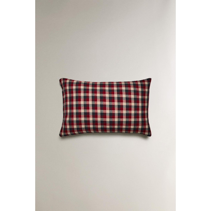 Рождественская наволочка из хлопкового фланелевого пледа в клетку