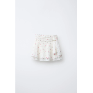 ЮБКА-ШОРТЫ С ВОЛАНАМИ И ЦВЕТОЧНЫМ ПРИНТОМ