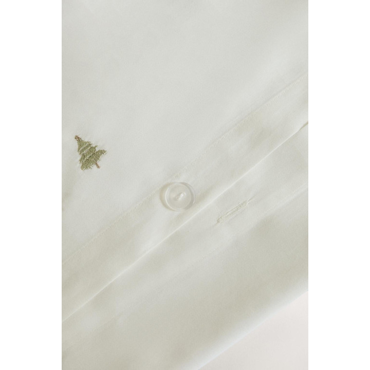 Покрывало из сатина с вышивкой рождественских елок