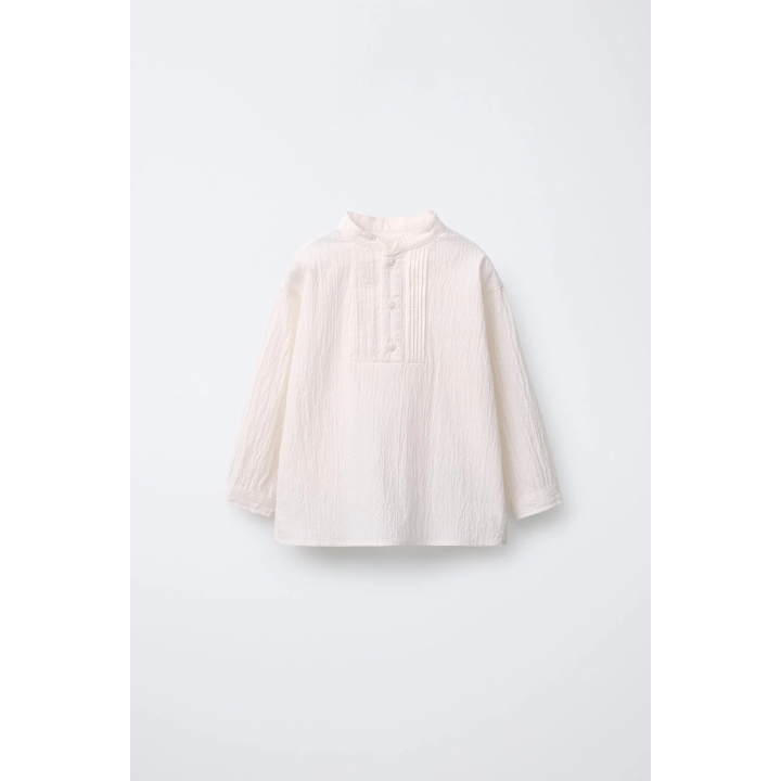 РУБАШКА С РЕЛЬЕФНЫМ ВОРОТНИКОМ-СТОЙКОЙ