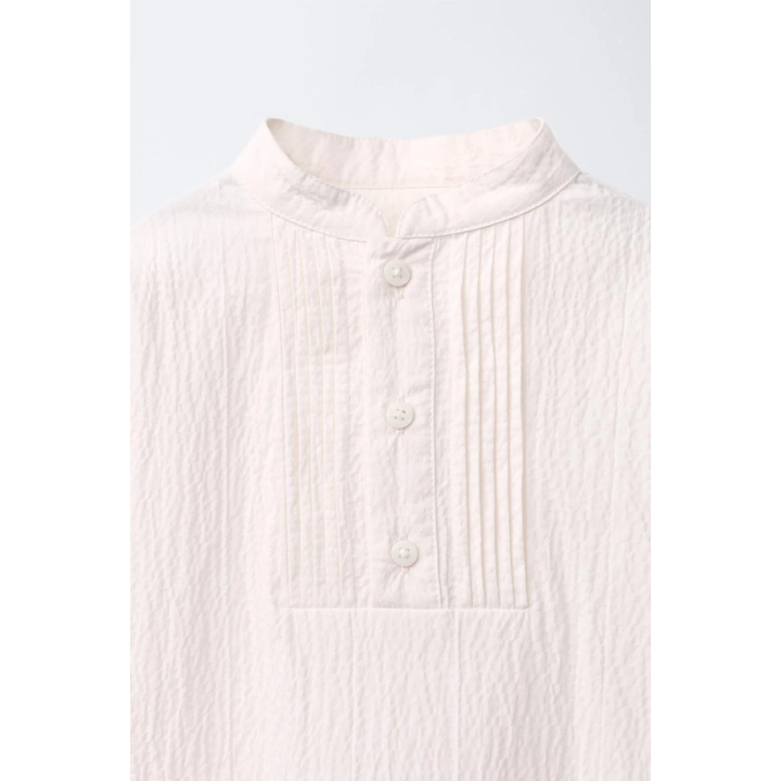 РУБАШКА С РЕЛЬЕФНЫМ ВОРОТНИКОМ-СТОЙКОЙ