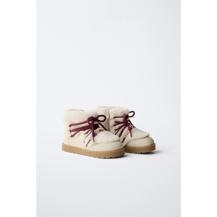 БОТИНКИ С БИСЕРОМ И ИСКУССТВЕННЫМ МЕХОМ