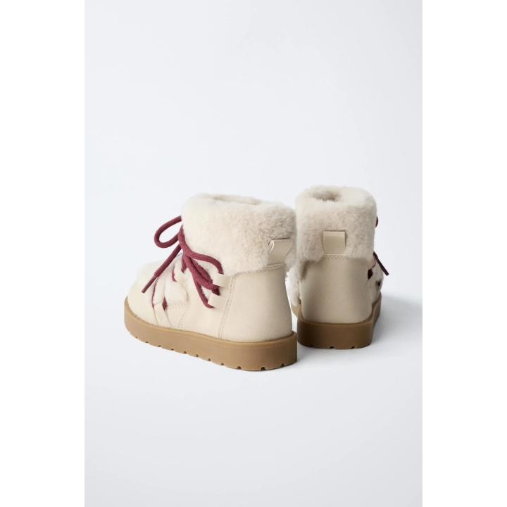 БОТИНКИ С БИСЕРОМ И ИСКУССТВЕННЫМ МЕХОМ