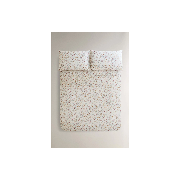 FLORAL COTTON PERCALE DUVET COVER (200 THREAD COUNT)