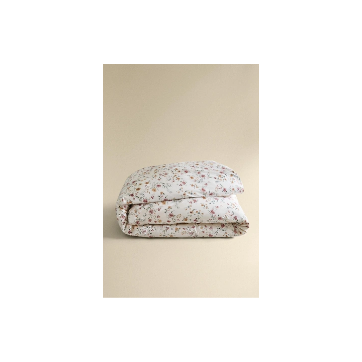 FLORAL COTTON PERCALE DUVET COVER (200 THREAD COUNT)