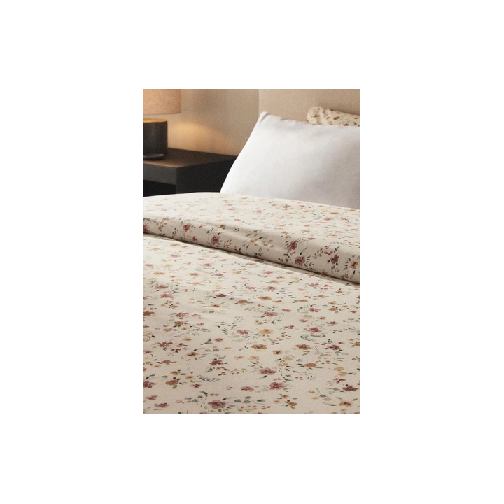 FLORAL COTTON PERCALE DUVET COVER (200 THREAD COUNT)