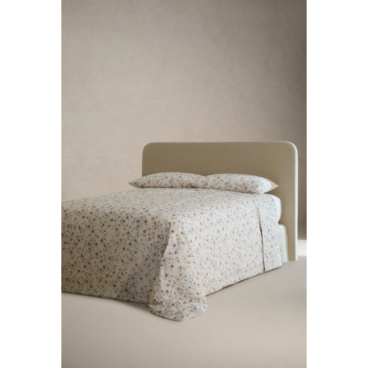 FLORAL COTTON PERCALE DUVET COVER (200 THREAD COUNT)