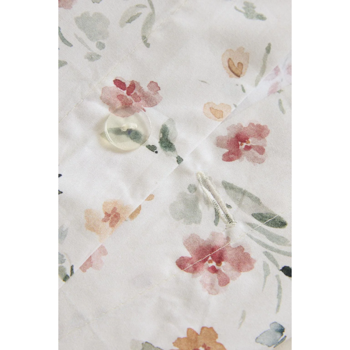 FLORAL COTTON PERCALE DUVET COVER (200 THREAD COUNT)